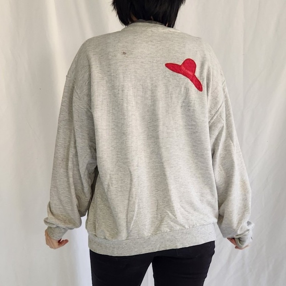 90s Gray Crow‎ Grandmacore Sweatshirt - Picture 3 of 6